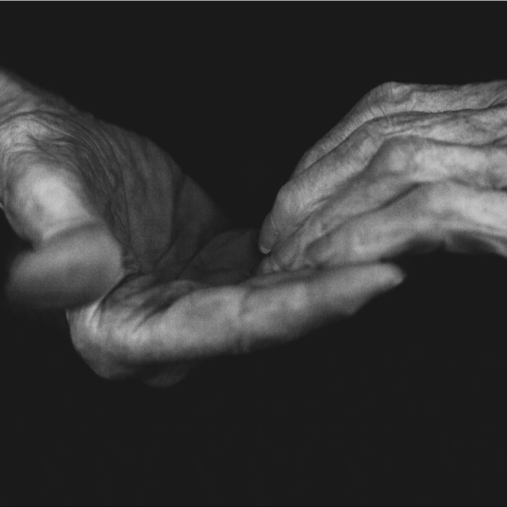 The hands of an elderly woman captured for the Sardinia Blue Zone DNA 100 project.